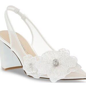 Women's Petra Flower Applique Slingback Pumps